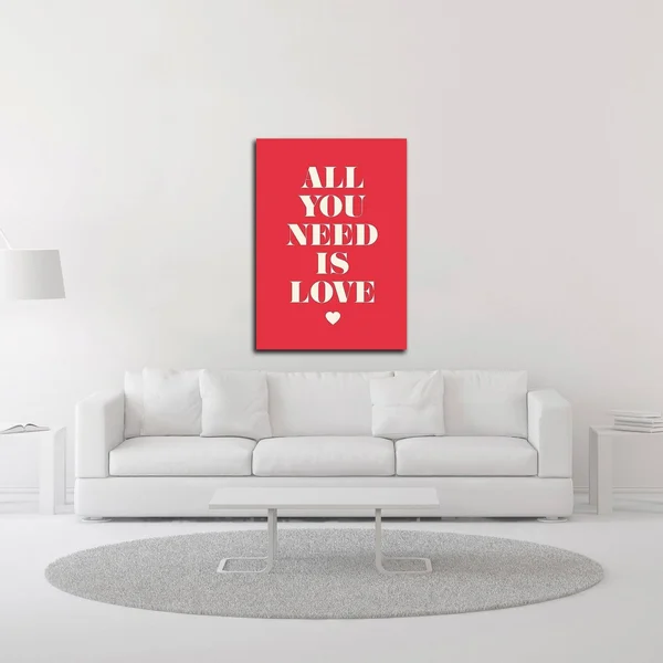 26x22 x 18x22 All You Need Is Love by GraphINC Print on Canvas