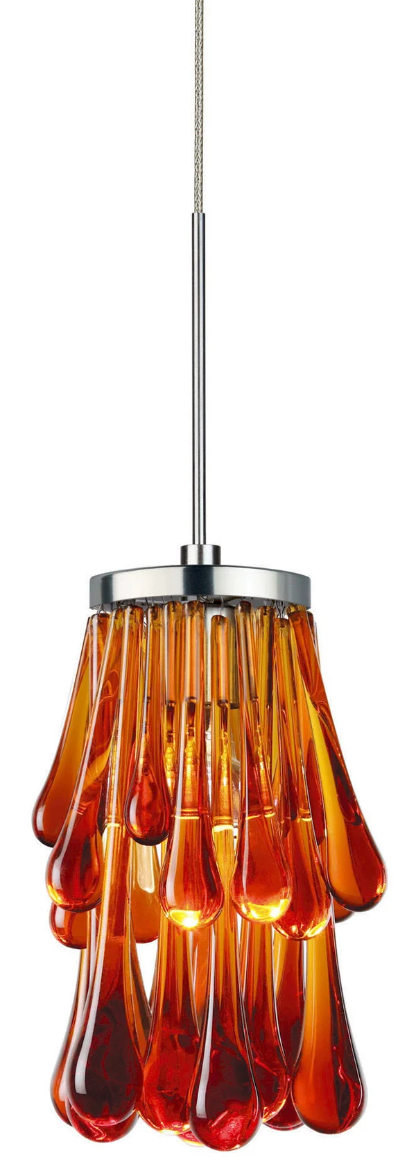 Stone Lighting-Pendant Droplets Amber Bronze MR16 Halogen 50W Monopoint Canopy-PD102AMBZM3M