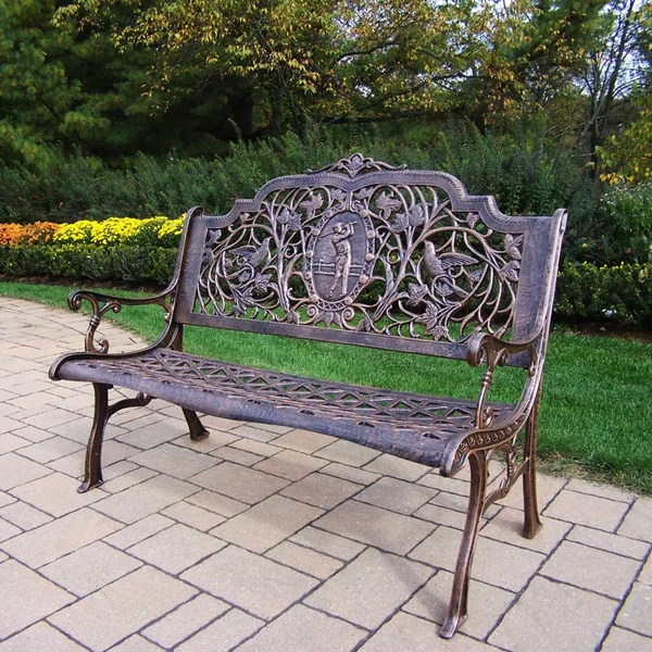 Oakland Living Golfer Cast Aluminum Bench - Antique Pewter