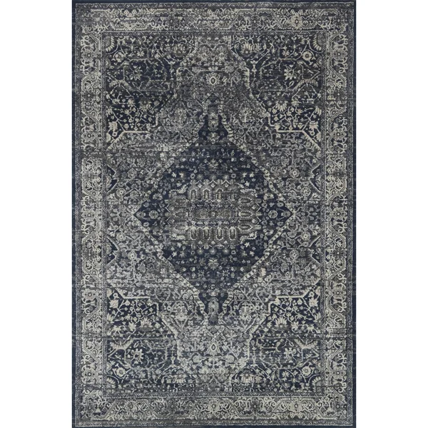 Everly by Magnolia Home VY-02 Grey/Midnight Rug Rectangle 5&3x22 x 7&8x22