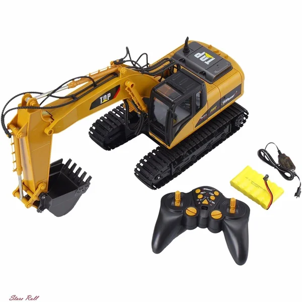 Top Race 15 Channel Full Functional Remote Control Excavator Construction Toy