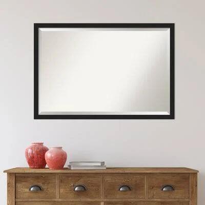 Anastase Beveled Wall Mirror Ebern Designs Finish: Black - Size: 26x22 x 38x22