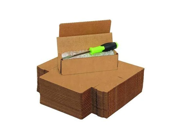 Box USA Corrugated Cardboard Mailers, 9 x 7 x 4 Inches, Tuck Top One-Piece, Die-Cut Shipping Boxes, Medium Brown Kraft Mailing B