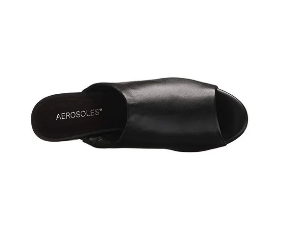 Aerosoles Women's Bitmap Slide, Size: 7, Black Leather