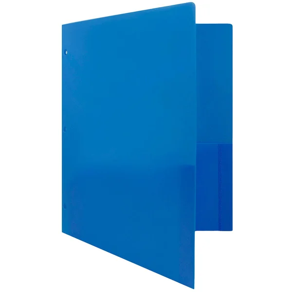 Jam Plastic Two Pocket 3 Hole Punched Presentation School Folder, Blue, 108/pack
