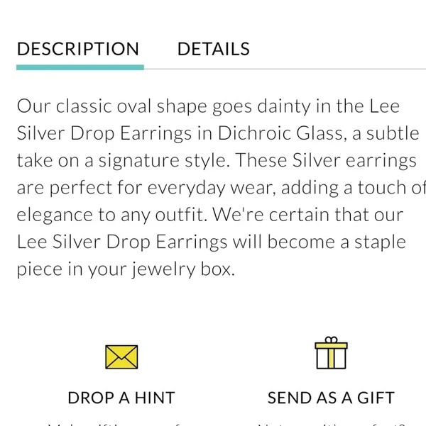 Kendra Scott Lee Silver Drop Earrings - Dichroic Glass