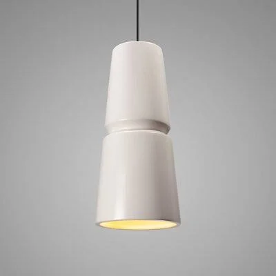 Logan 1 - Light Single Cone Pendant AllModern Bulb Type: LED - Shade Color: Matte White, Finish: Brushed Nickel