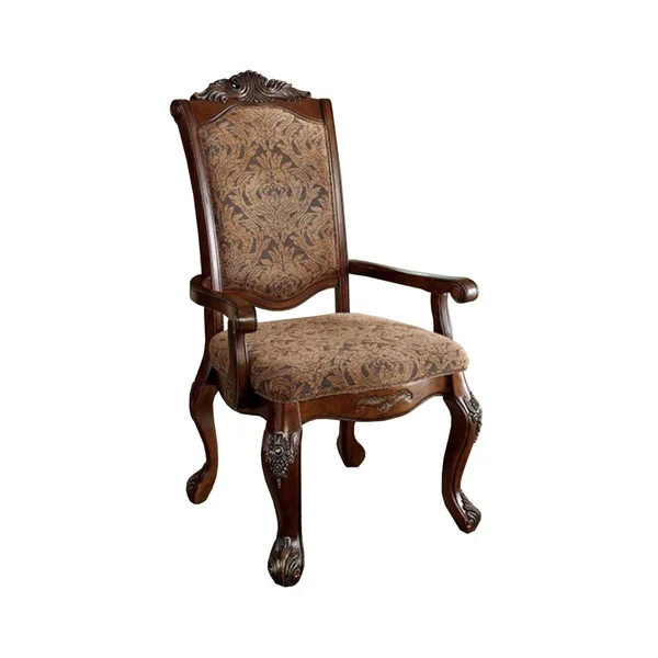 Cromwell Traditional Arm Chair - Antiqued Cherry Finish, Set of Two
