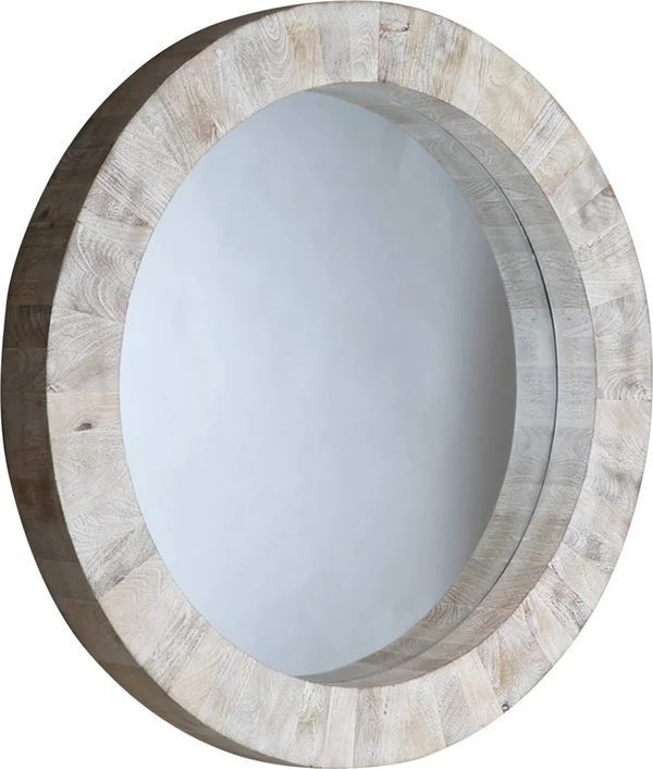 Global Views Driftwood Round Mirror