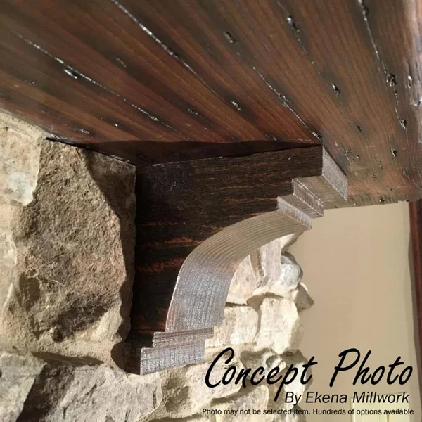Ekena Millwork COR06X06X14DEL00RWR 6x22W x 6x22D x 14x22H Del Monte Rough Sawn Corbel, Western Red Cedar