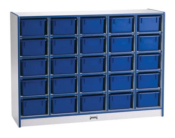 Rainbow Accents 20 Cubbie-Tray Mobile Storage - with Trays - Navy