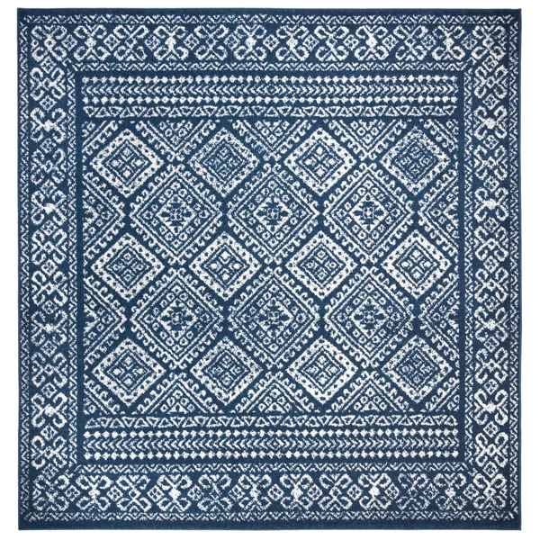 Safavieh Tulum Rug Collection TUL264N - Navy, Ivory - 6&-7x22 x 6&-7x22 Square