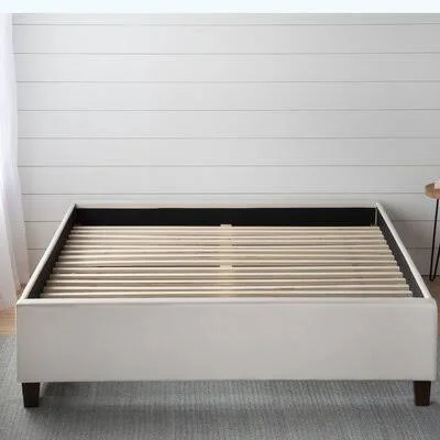 Hateya Ava Upholstered Platform Bed Winston Porter Color: Cream, Size: Twin