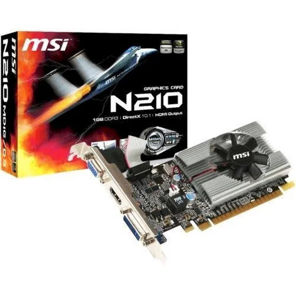 MSI N210-MD1G/D3 GeForce 210 1GB 64-bit DDR3 PCI Express 2.0 x16 HDCP Ready Low Profile Ready Video Card