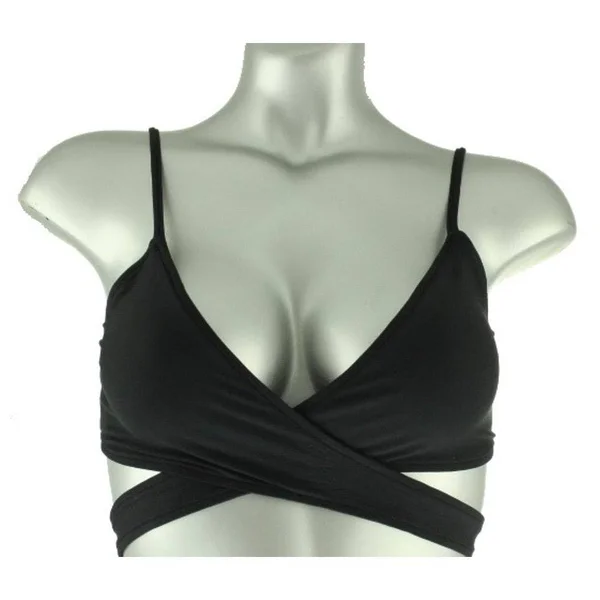 L*Space Swimwear Black Sweet & Chic Chloe Wrap Bikini Top (D - Xl) $79 Nwt