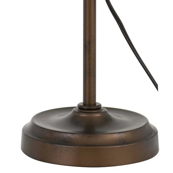Adjustable Height Metal Desk Lamp with Dome Shade - Rustic Bronze