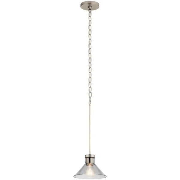 Kichler Sley Brushed Nickel Modern/Contemporary Tinted Glass Cone Mini Pendant Light - 82332