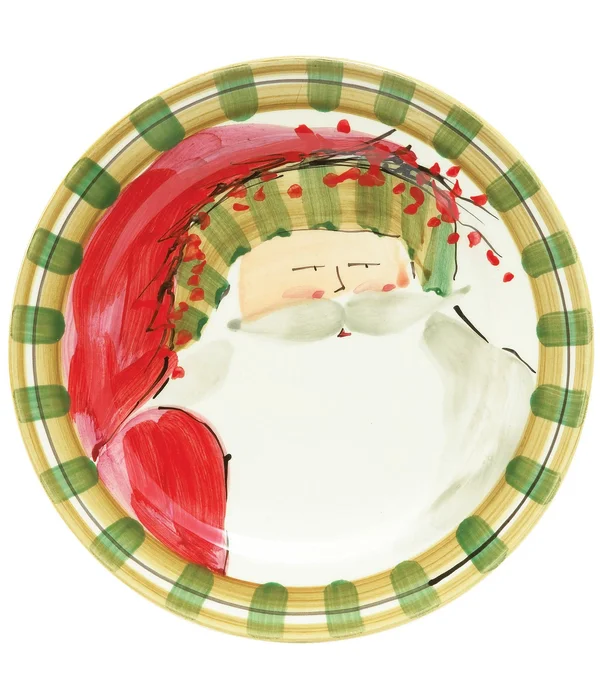 Vietri Old St Nick Dinner Plate - Striped