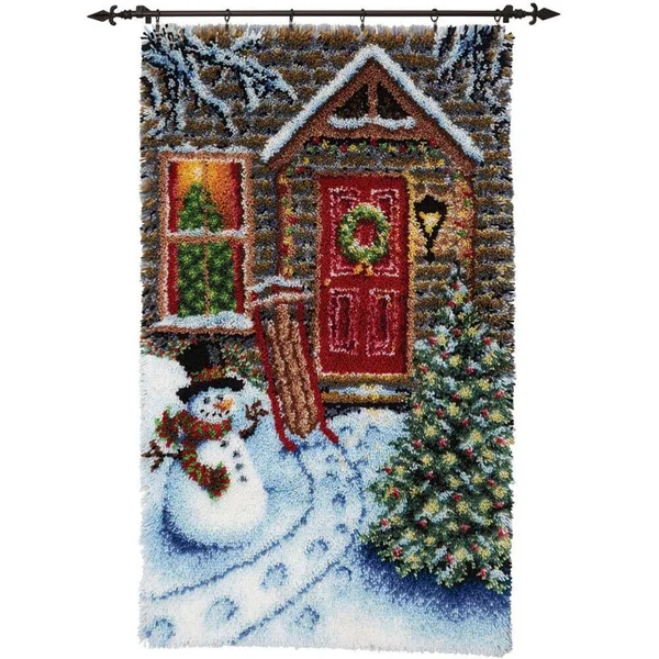Herrschners Holiday Door Latch Hook Kit, 76 x 127cm, 100% Acrylic