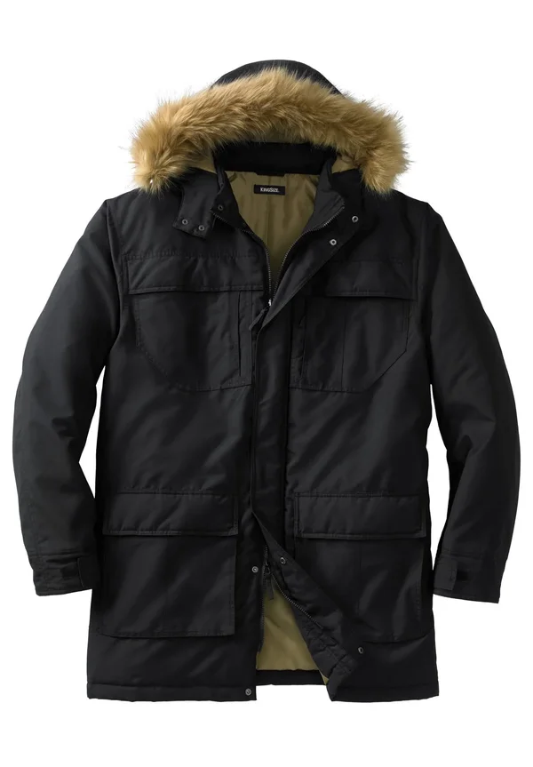 Men's Big & Tall Arctic Snorkel Parka by KingSize in Black (Size L)