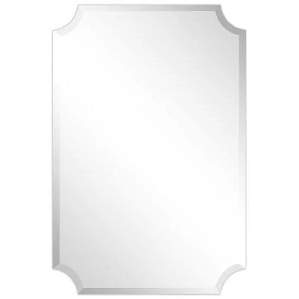 Charlton Home Anahi Frameless Beveled Design Ovation Reign Rectangle Scalloped Bathroom/Vanity Mirror