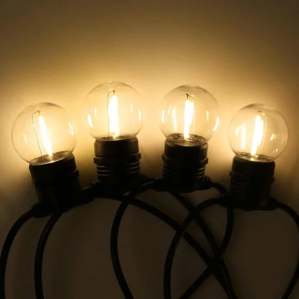 Jingle Jollys 50m LED Festoon String Lights 50 Bulbs Kits Wedding Party Christmas G45