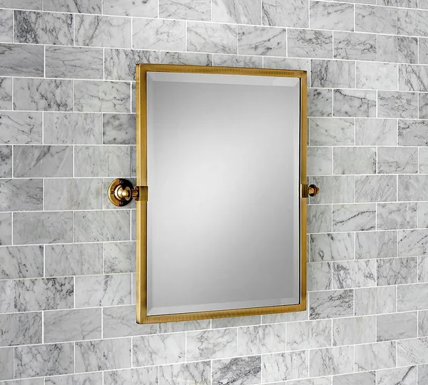 Kensington Pivot Mirror, Rectangle, Brass Finish - Wall Mirrors - Wall Decor