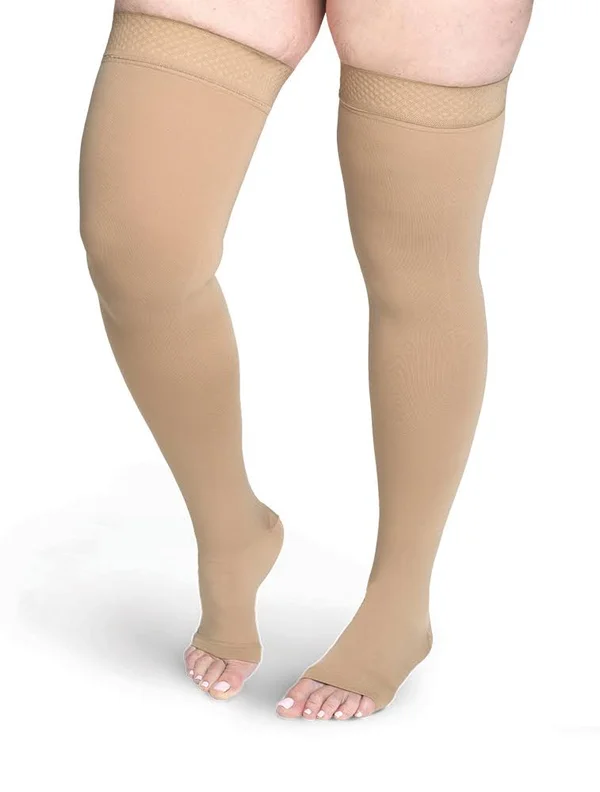 Sigvaris 552 Secure 20-30 mmHg Open Toe Thigh High, Beige, G3