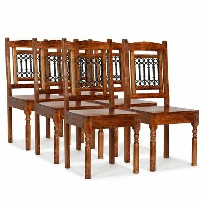 Parma Solid Wood Slat Back Side Chair in Brown East Urban Home