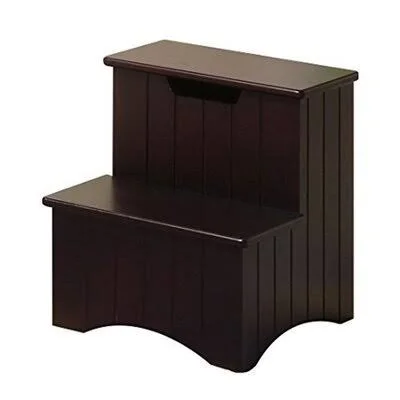 Finish Wood Bedroom Step Stool with Storage Harriet Bee
