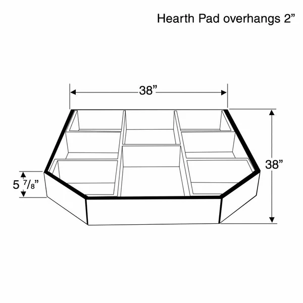 WoodEze Sea Breeze Double Cut 40'' x 40'' Hearth Pad Riser