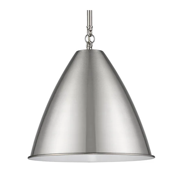 12 inch Small Cone Pendant in Nickel - Satin Nickel/Brushed Nickel
