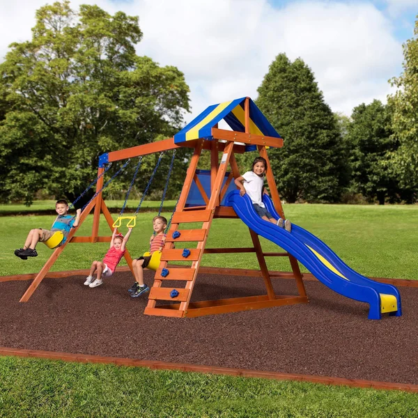 Backyard Discovery Dayton All Cedar Wood Playset Swing Set