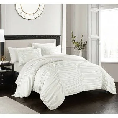 Lilyana Comforter Set House of Hampton Color: White, Size: Twin XL Comforter + 4 Additional Pieces