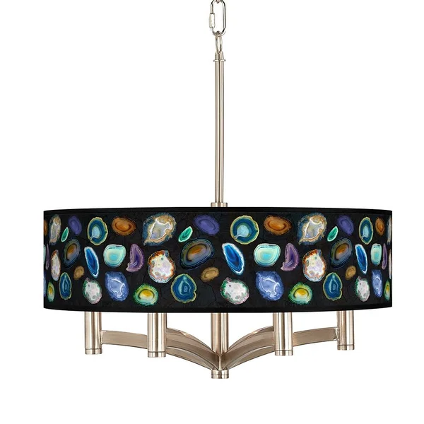 Agates and Gems II Ava 6-Light Nickel Pendant Chandelier 93F85