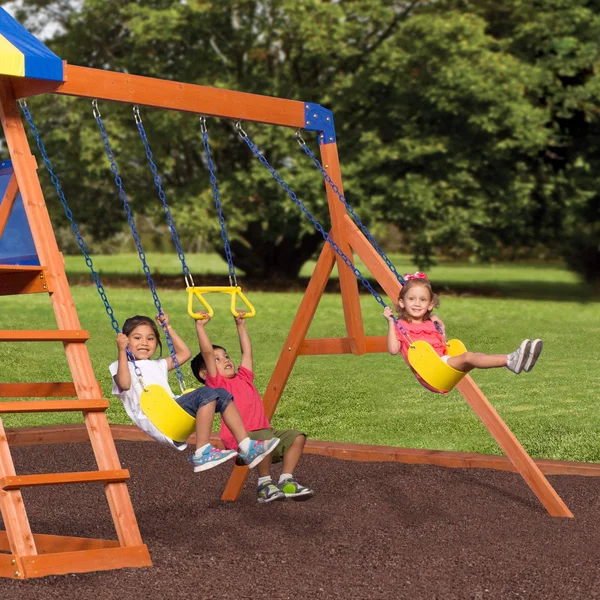 Backyard Discovery Dayton All Cedar Wood Playset Swing Set