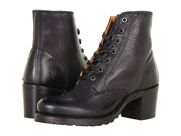 $378 Frye Womens Sabrina 6g Lace Up Bootie Shoes, Black, Us 11