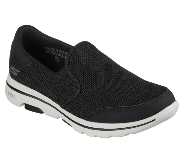 Skechers Men's GOwalk 5 - Beeline Walking Shoes, Black/White, 8.5