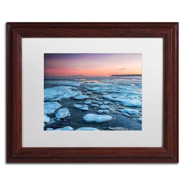 Trademark Fine Art Icy Sunrise by Pierre Leclerc Framed Photographic Print - Size: 16x22 H x 20x22 W x 0.5x22 D