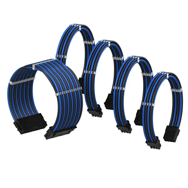 LINKUP - 30cm PSU Cable Extension Sleeved Custom Mod GPU PC Braided w/Comb Kit 1 x 24 P (20+4) 2 x 8 P (4+4) CPU 2 x 8 P (6+2) G
