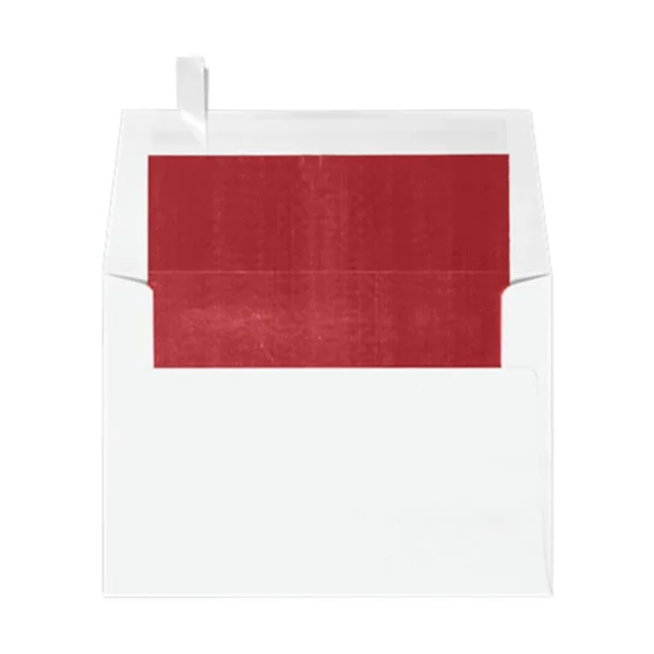 Lux Invitation Envelopes - A6, Peel & Press Closure, RED-WHITE, Pack