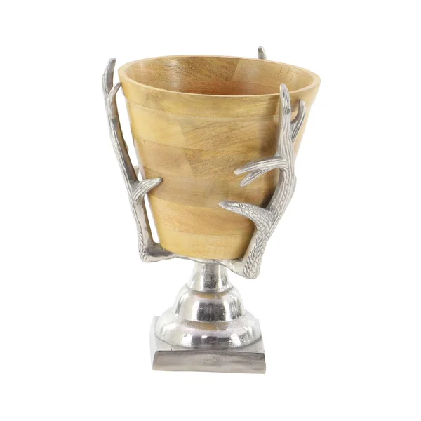 68882 Unique Aluminum Wood Antler Bowl