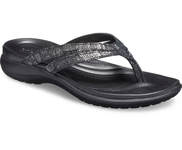 Crocs Women's Capri Strappy Flip Flops - Black
