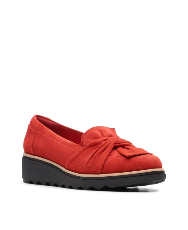 Clarks Collection Suede Slip-On Loafers - Sharon Dasher - Size 9 Medium, Emerald