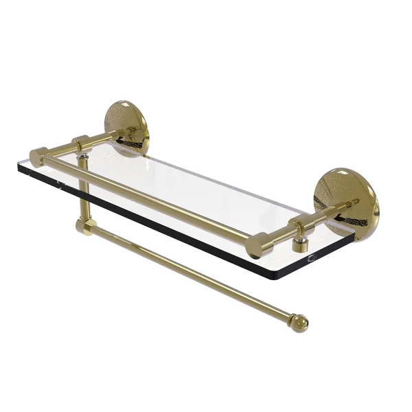 Allied Brass Prestige Monte Carlo Collection Paper Towel Holder with 22-inch Gallery Glass Shelf Polished Nickel