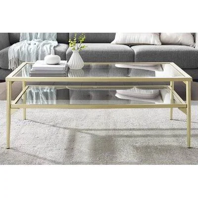 Joel Coffee Table with Storage Gold Flamingo Color: Gold