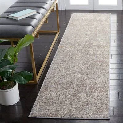 Stratton Abstract Light Gray/Beige Area Rug Industrial Lodge Home Rug Size: Runner 2& x 8&