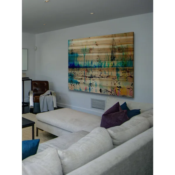 Parvez Taj Morrison Lake Art Print on Natural Pine Wood