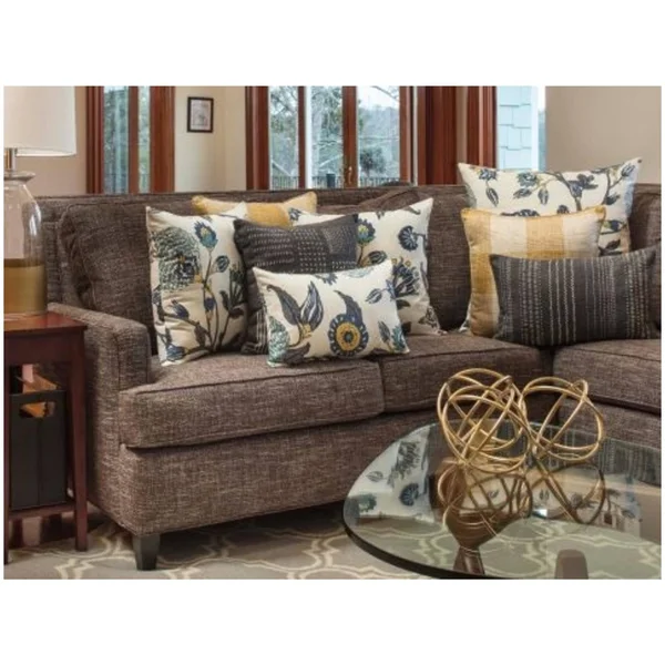 18.5x22 Storm and Fog Grey Tribal Stitches Felt Decorative Indoor Throw Pillow
