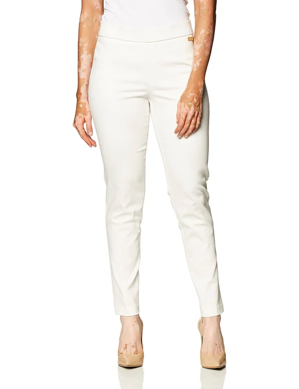Calvin Klein Pull-On Cropped Pants, Size: XL, White